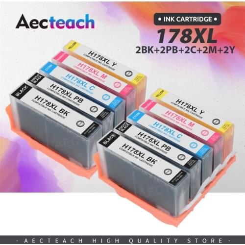 Aecteach new Compatible Ink Cartridge For HP 178 178XL For HP B109 B110 B210 C309 C310 C410 D5463 D5460 D5468 printers For HP178