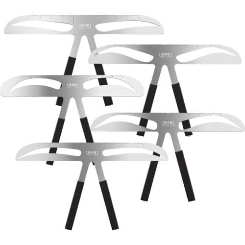 Permanent Makeup Tattoo Eyebrow Ruler Measure Tool Metal Stencil Brow Guide Tools