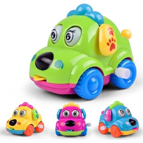 Kid Toy Car Cute Cartoon Running Car Wind Up Toy Clockwork Classic Baby Toddler Kids Toy Random Color