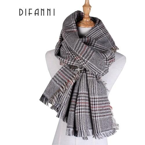 DIFANNI Fashion Winter Scarf Women Luxury Brand Scarves Ladies Wraps Warm Shawls Scarf For Women Triangle Drop Shipping