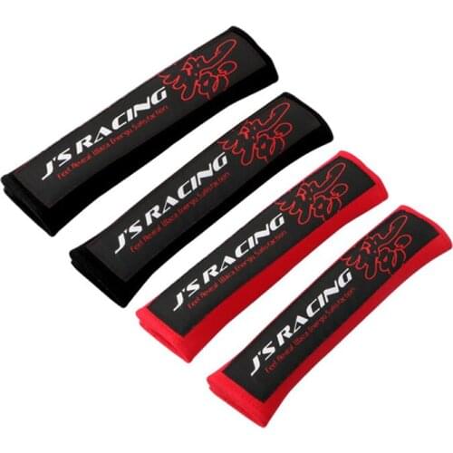 Nylon embroidery for JS RACING ART emblem car seat belt cover cotton shoulder pad for Honda ivic accord gk5 crv auto accessories