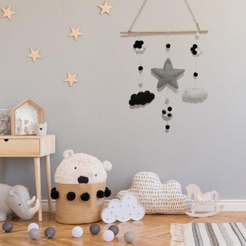 Nordic Style Home Childrens Room Preschool Education Center Background Decoration Star Cloud Pendant Wall Decoration