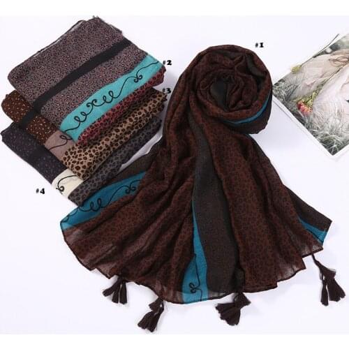 2021 Fashion Newest Floral Printed Pattern Cotton Tassel Scarf Shawls Wraps 4Colors 10pcs/lot