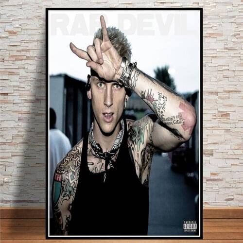 Poster New Machine Gun Kelly Rap Hip Hop Music Singer Star Canvas Painting Wall Art Modern Living Room Home Decoration