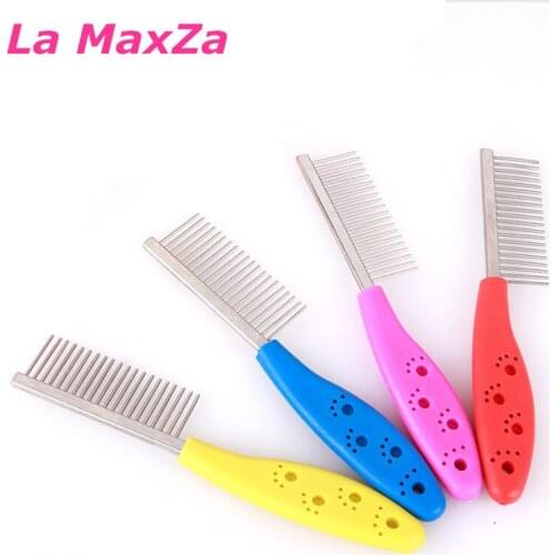 Stainless Steel Dog Comb Brush For Cat Bath Grooming Cleaning Fur Loose Knot Pets Supplier Comb Free Shipping Candy Color