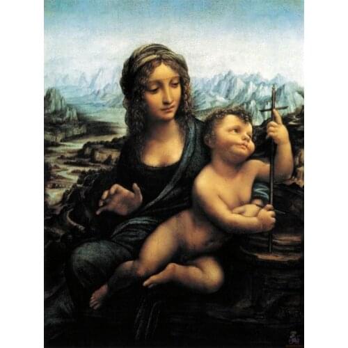 Old Artist Handmade High Quality Impression Madonna of the Meadow for Wall Art Handmade Beauty Woman Oil Painting