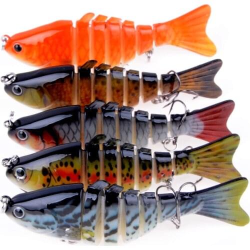 5pcs 10cm 15.5g Sinking Wobbler 7 Segments Fishing Lures Multi Jointed Swimbait Hard Bait Fishing Tackle For Bass Isca Crankbait