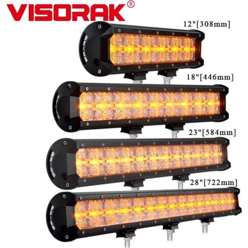VISORAK 12 17 23 28 Inch Offroad LED Work Light Bar with Amber Positon Light 4x4 Truck SUV LED Bar For SUV ATV Truck Off-road