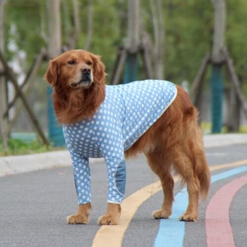Spring and Summer Breathable Thin Big Dog Cotton T-shirt Labrador Golden Retriever Large Dog Shirts Pet Clothes Dog Costume