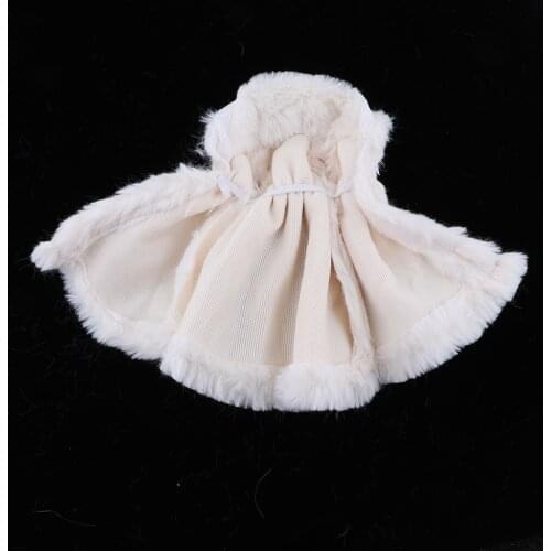 Winter Plush Coats Fit for 1:6 Scale Girl Dolls, Fashion Modern Doll Clothes and Accessories - White