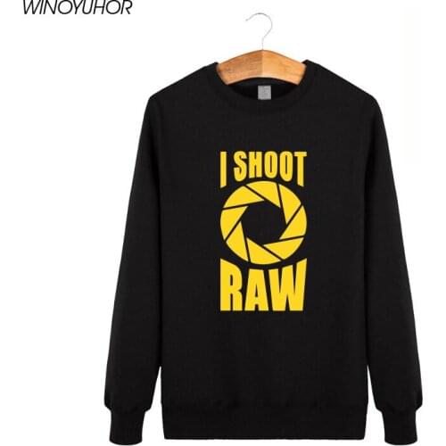I Shoot Raw Hoodies Men 2020 Winter Casual Long Sleeve O-Neck Fleece Sweatshirts Funny Photographer Gift Tops Pullovers Camiseta