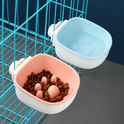 1PC Dog Feeding Food Bowl Automatic Water Drinking Feeder Hang on Bowl For Pet Dog Cat Crate Cage Food Water Bowl Animals
