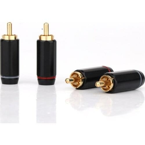 4pcs hifi RCA plug,high brass Gold plated RCA plug,connector plug with interconnects cable