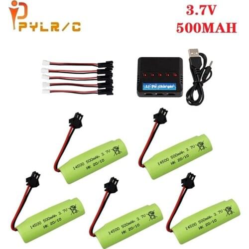 1S 3.7V 500Mah 14500 Lipo Battery with charger Voor DE35 DE38 Dubbelzijdig Rc Tumbling Stunt Afstandsbediening controle Auto