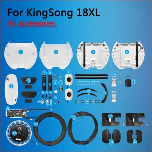 Kingsong 18XL Unicycle Accessories Cover Shell,Handle,Top,Front,Rear Light,Speaker,Trolley Bar,Motor,Tire,Tube,KS King Song Part