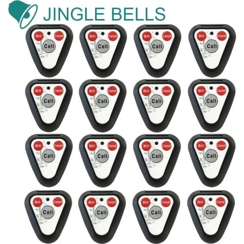JINGLE BELLS 16 calling buttons or transmitters restaurant wireless service call bells wireless calling system in black color