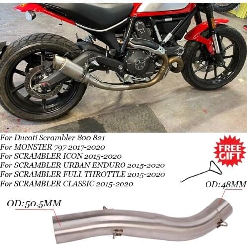 For DUCATI MONSTER 797 Scrambler ICON URBAN ENDURO FULL THROTTLE CLASSIC Motorcycle Exhaust Escape Modified Mid Tube Link Pipe