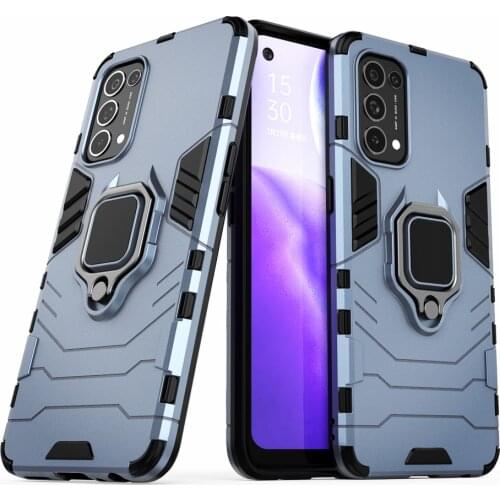 For OPPO Reno 5 Case CPH2145 Ring Stand Bumper Silicone + PC Phone Cover For OPPO Reno 5 Pro 5G CPH2201 Reno5 Pro+ Plus PDRM00