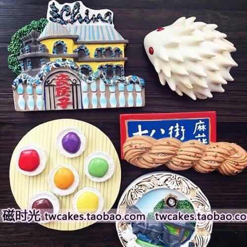 Export quality Tianjin tourism souvenir Mahua snack refrigerator stickers