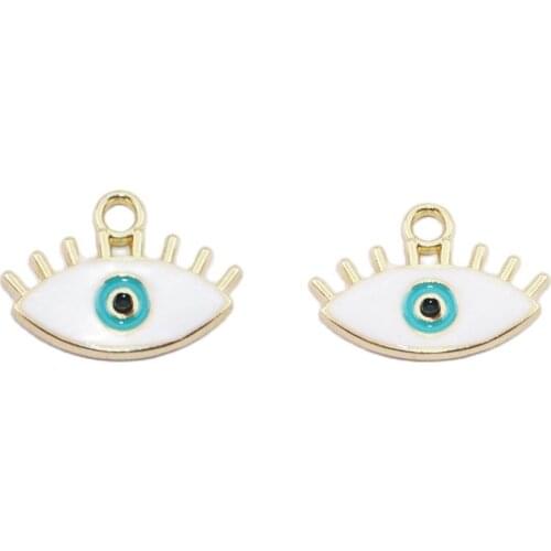 Eruifa 6pcs 20*14mm Beautiful Eye Epoxy Enemal Coin Zinc Alloy Necklace,Earring Bracelet Jewelry DIY Handmade
