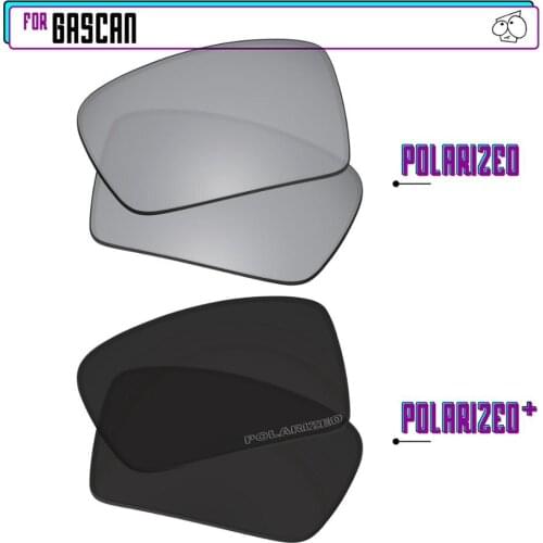 EZReplace Polarized Replacement Lenses for - Oakley Gascan Sunglasses - BlackP Plus-Silver P