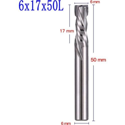 30pc 6X17X50L UP &DOWN Cut Two Flutes Spiral Carbide Mill Tool Cutters for CNC Router, Wood End Mill Cutter Bits
