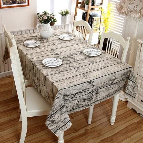 Cotton And Linen Home Decoration Table Cloth Lace Edge Tablecloth Wooden Strips Natural Table Cover Rectangle Cloth For Tables