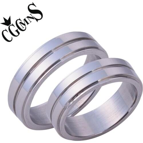 Charm Matte Groove Men Polished Supernatural Dean Winchester Stainless Steel Ring Wedding Band Rings Jewelry Christmas Gift