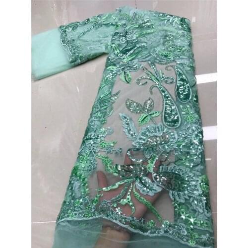 High Quality 5JRB-120407 Nigerian Lace Fabric Top Sale Fashion Embroidery Tulle French Material for Wedding or Party Show Dress