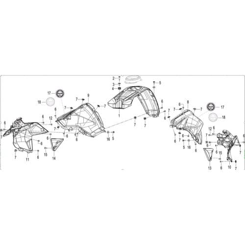 Fuel tank cover Benelli ruber sticker fuel tank middle cover page Of Benelli TRK502