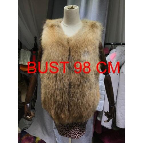 Maylofuer BIG DISCOUNT natural raccoon fur vest natural color