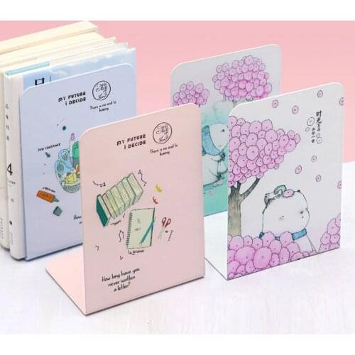 2Pcs Cute Bookends L-shaped Desk Organizer Desktop Book Holder School Stationery Office Accessories Drop Shipping