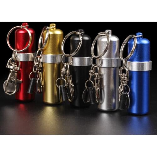 Mini portable 1 Piece Stainless Steel Fuel Canister kerosene oil FLUID can with key chain for lighters fuel pot for outdoor