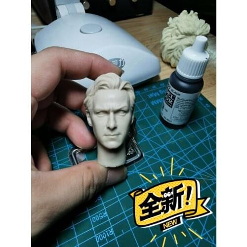 1/6 Unpainted Superhero Professor Yimei Young Short Hair Version Head Sculpture White Model for 12" Figure