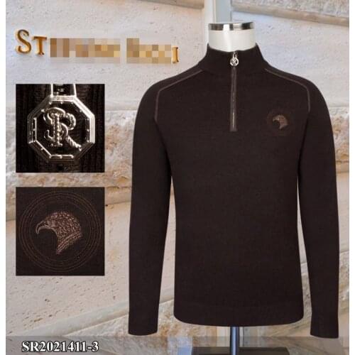 Billionaire Sweater Cashmere mens 2021 winter new high quality elasticity warm embroidery High collar Business big size M-4XL