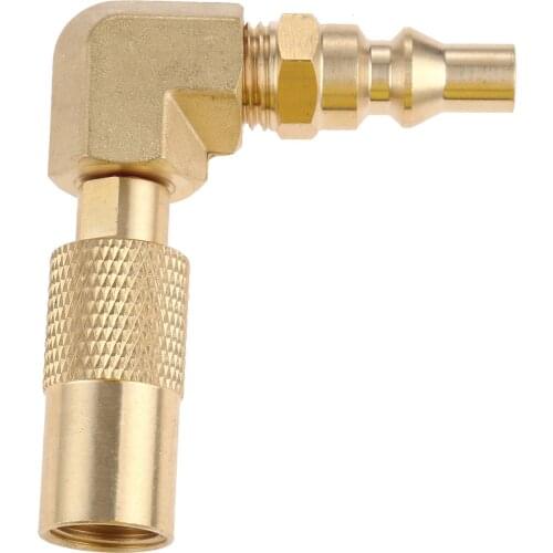 Low Pressure 1/4'' RV Quick Connect w/Elbow Adapter Fitting 90 Degree for Blackstone 17&22 inch Propane Gas Tabletop Grill Brass