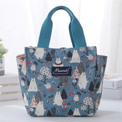 New Canvas Large Lunch Bag Lunch Box Bag Handbag Mommy Large Capacity Zipper Bag Wholesale Spot