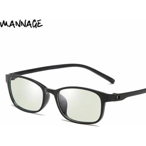 Day Night Dual Purpose Glasses TR90 Anti Blue Light Intelligent Color Changing Plain Glasses Men Women Indoor Outdoor Eyewear