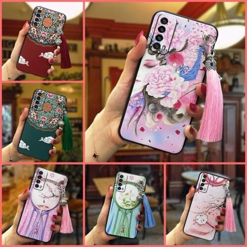 TPU Shockproof Phone Case For Huawei Y7a/P Smart 2021 For Woman tassel Soft Case Cover Anti-knock