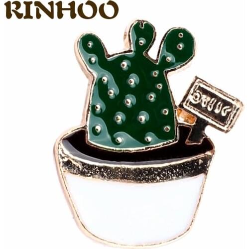 RINHOO Potted Plant Enamel Pins Cactus Aloe Brooches Lapel Pin Shirt Bag Cartoon Badge Natural Jewelry Gift Kids Friends