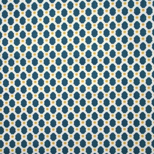 1 yard Cotton Twill Fabric for sewing pathwork, cloth, bedding - Dot (blue) (width=160cm)