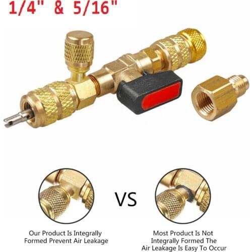 4xHVAC Valve Core Remover Dual Size 5/16"&1/4" Port Installer Tool W/Valve Cores Air Condition Refrigeration Tools New
