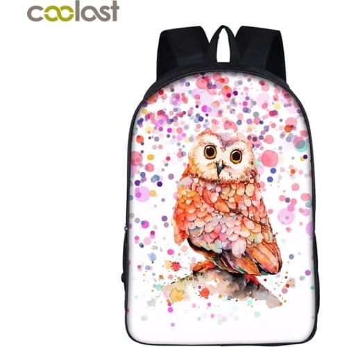 16 inch Cartoon Owl Student Backpack Cute Animal Print School Bag For Teenager Women Men Laptop Backpack Boys Girls Travel Bags