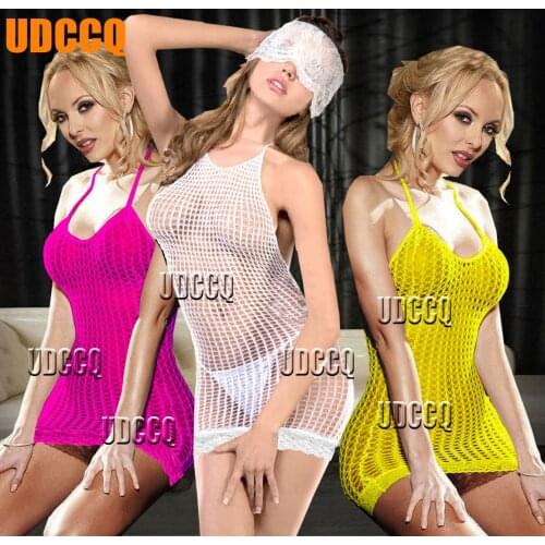 Sexy lace Lady Mesh lingerie costumes underwear women sex product erotic backless porn babydoll crochet Cosplay dress 8904