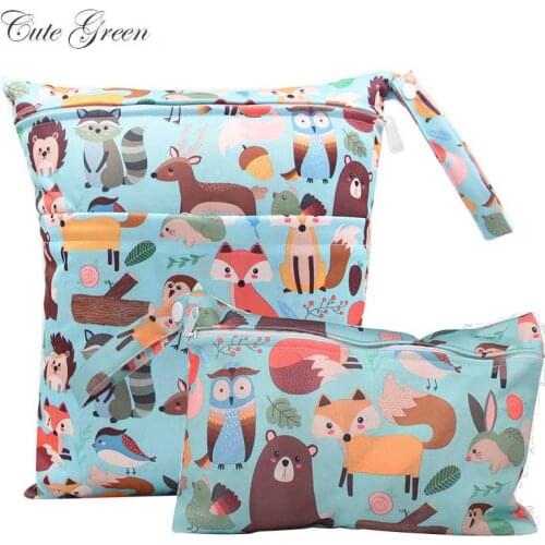 Waterproof Reusable Wet Bag For Nursing Menstrual Pad Baby Cloth Diaper Nappy Travel Wetbag Maternity Diaper Bag 30*36 15*22.5cm