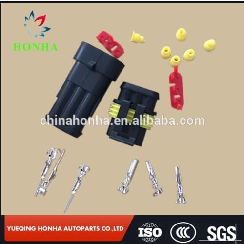 100pcs/lot 3 way/pin Male and Female Socket Housing Super seal Automobile Motorcycle Connector Plug