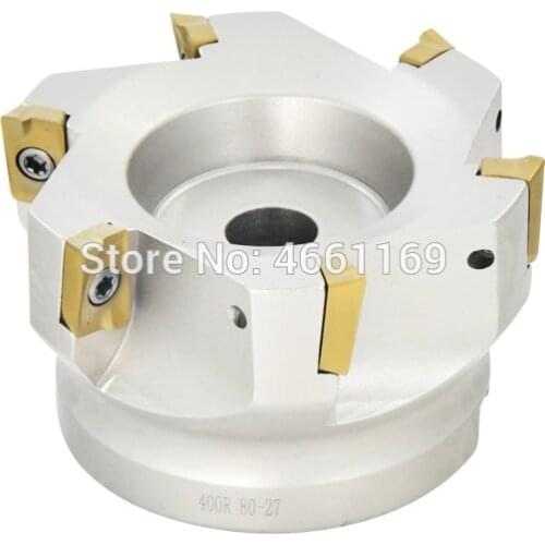BAP400R 80 27 6T right angle shoulder face mill cutter, 6pcs inserts are fitted on the cutter