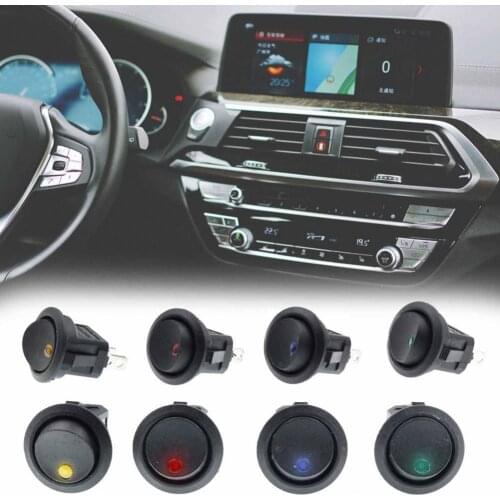 20PCS 12V Red LED Light DC Waterproof Rocker Switch Car Dashboard Boat Marine KCD1 Rocker Switch for Auto