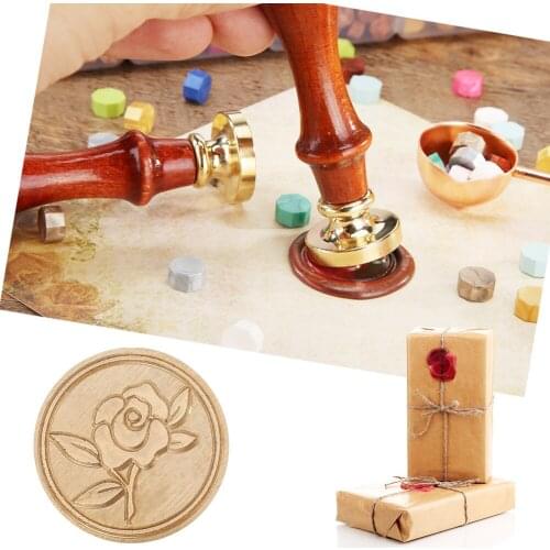 Wax Seal Replace Round Copper Head Clear Retro Decorative Craft Rose Romantic Rose Invitation Envelope Wedding Stamps Decor