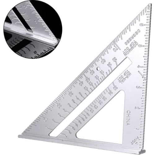 1Pcs 7 inch Aluminum Speed Square Protractor Rafter Triangle Ruler Square Speed Carpenter Framing For Carpenter Measurement Tool